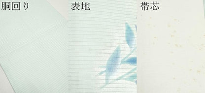 平和屋着物＊夏物　絽塩瀬　九寸開き名古屋帯　手描き　桔梗　銀彩　正絹　逸品　CABH6379tx