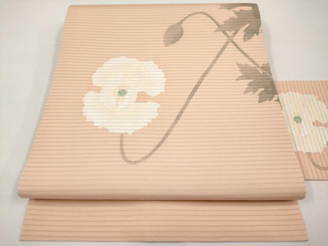 平和屋着物＊夏物　絽塩瀬　九寸名古屋帯　ろうけつ染　枝花文　金銀彩　正絹　逸品　未使用　CABH6385tx