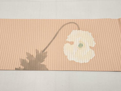 平和屋着物＊夏物　絽塩瀬　九寸名古屋帯　ろうけつ染　枝花文　金銀彩　正絹　逸品　未使用　CABH6385tx