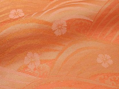平和屋着物＊夏物　六通柄　本袋帯　立波舞花文　金糸　正絹　逸品　CABH6393tx