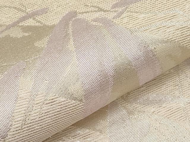 平和屋着物＊夏物　六通柄袋帯　笹竹文　銀糸　正絹　逸品　CABH6394tx