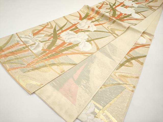 平和屋着物＊夏物　六通柄袋帯　杜若　金糸　正絹　逸品　CABH6398tx