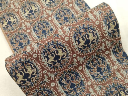 平和屋着物●本場筑前博多織　半幅帯　円文白虎朱雀錦　正絹　逸品　CABH6409dy