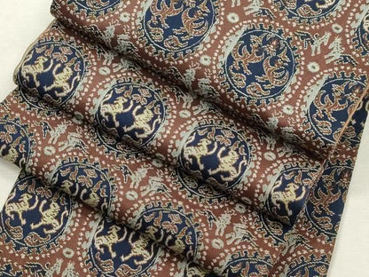 平和屋着物●本場筑前博多織　半幅帯　円文白虎朱雀錦　正絹　逸品　CABH6409dy