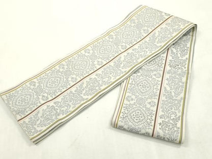 平和屋着物●本場筑前博多織　半幅帯　更紗花間道　正絹　逸品　CABH6411dy