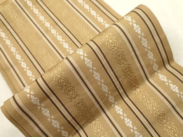 平和屋着物●本場筑前博多織　半幅帯　献上　一重帯　正絹　逸品　CABH6416dy
