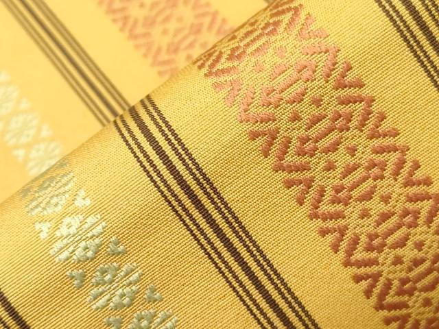 平和屋着物●本場筑前博多織　半幅帯　献上　証紙付き　正絹　逸品　CABH6420dy