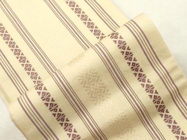 平和屋着物●本場筑前博多織　半幅帯　献上　証紙付き　正絹　逸品　CABH6422dy
