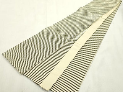 平和屋着物●本場筑前博多織　両面　半幅帯　縞　証紙付き　正絹　逸品　CABH6424dy