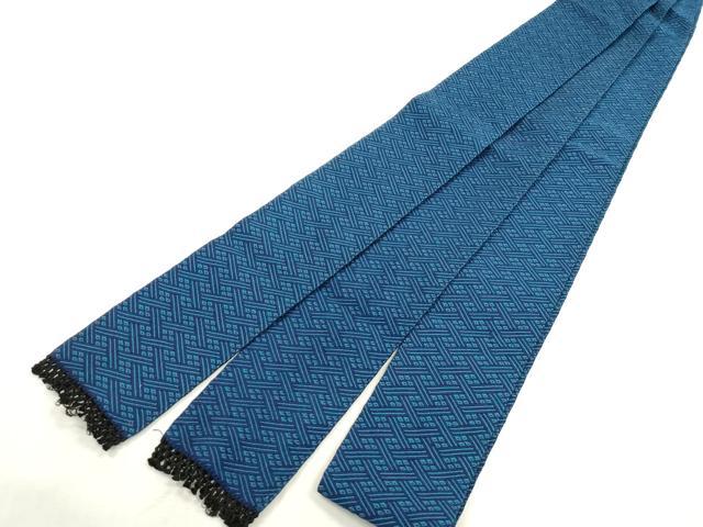 平和屋着物●男性　本場筑前博多織　角帯　菱文　正絹　逸品　CABH6427dy