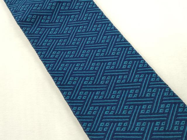 平和屋着物●男性　本場筑前博多織　角帯　菱文　正絹　逸品　CABH6427dy