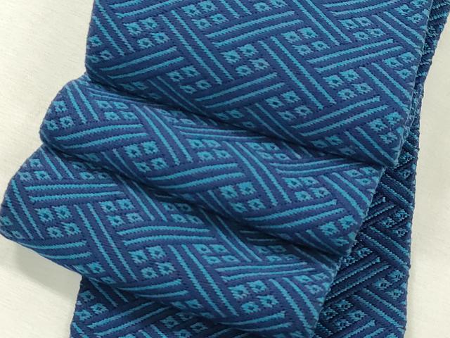 平和屋着物●男性　本場筑前博多織　角帯　菱文　正絹　逸品　CABH6427dy