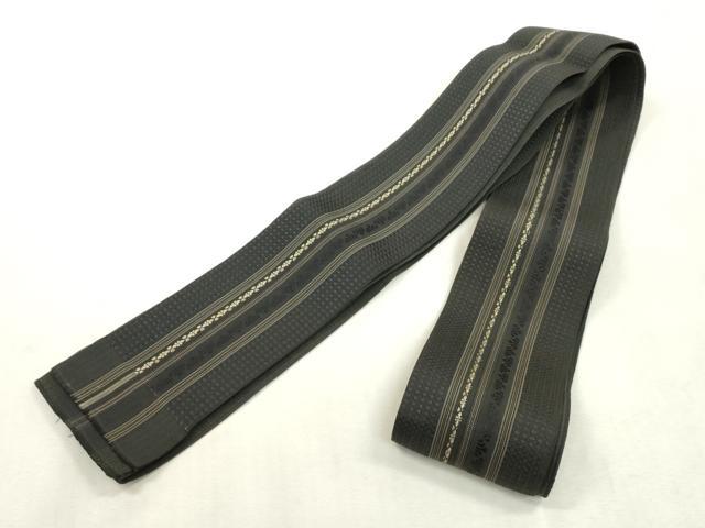 平和屋着物●男性　本場筑前博多織　角帯　献上　証紙付き　正絹　逸品　CABH6428dy