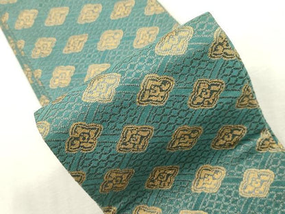平和屋着物●男性　角帯　幾何学文　金糸　正絹　逸品　CABH6429dy