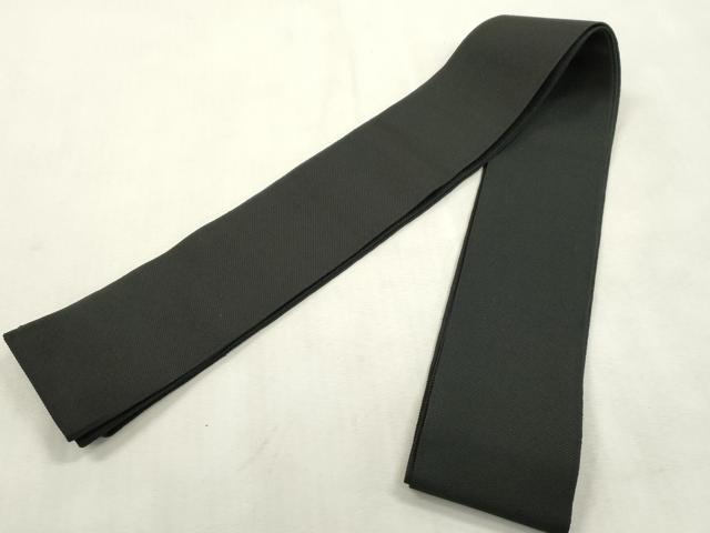 平和屋着物●男性　本場筑前博多織　角帯　黒色　正絹　逸品　CABH6430dy