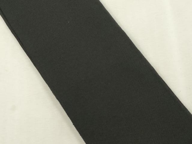 平和屋着物●男性　本場筑前博多織　角帯　黒色　正絹　逸品　CABH6430dy