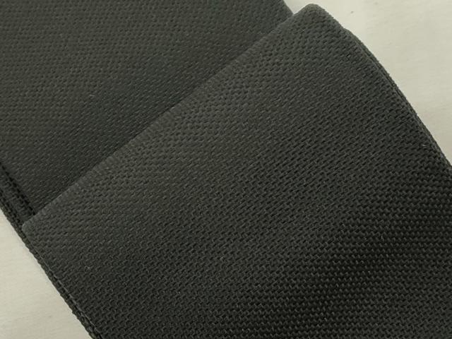 平和屋着物●男性　本場筑前博多織　角帯　黒色　正絹　逸品　CABH6430dy