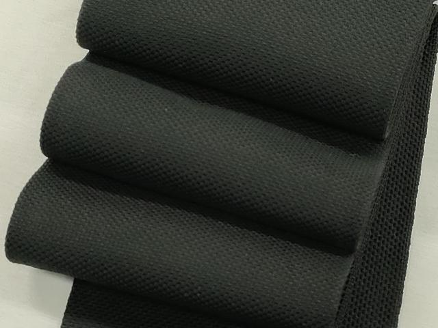 平和屋着物●男性　本場筑前博多織　角帯　黒色　正絹　逸品　CABH6430dy