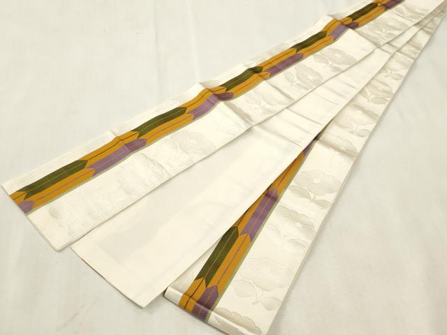 平和屋着物●男性　本場筑前博多織　角帯　矢羽花文　正絹　逸品　CABH6435dy