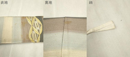 平和屋着物●綴れ　つけ帯　菱文　金糸　正絹　逸品　CABH6436dy