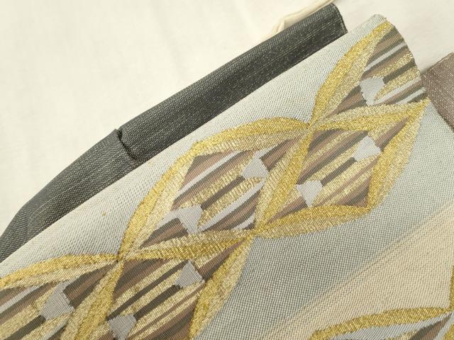 平和屋着物●綴れ　つけ帯　菱文　金糸　正絹　逸品　CABH6436dy