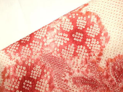 平和屋着物●つけ帯　総絞り　草花文　正絹　逸品　CABH6441dy