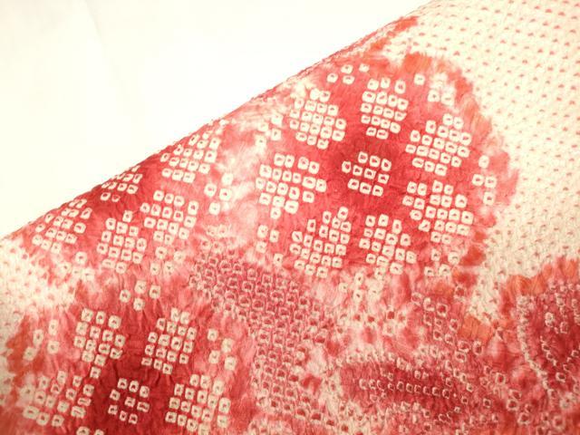平和屋着物●つけ帯　総絞り　草花文　正絹　逸品　CABH6441dy