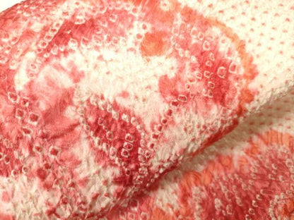 平和屋着物●つけ帯　総絞り　草花文　正絹　逸品　CABH6441dy