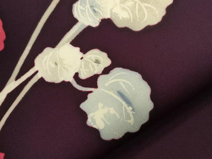 平和屋着物●塩瀬　つけ帯　ろうけつ染め　草花文　正絹　逸品　CABH6443dy
