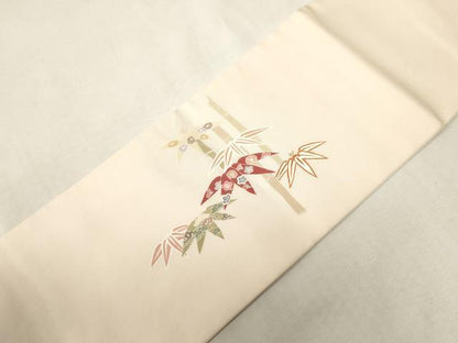 平和屋着物●塩瀬　つけ帯　人物文　正絹　逸品　CABH6444dy