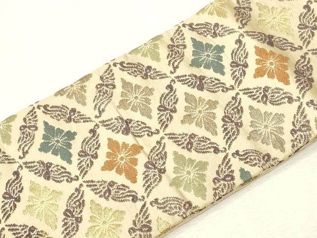 平和屋着物●つけ帯　唐織　七宝花文　金銀糸　正絹　逸品　CABH6445dy