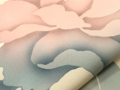平和屋着物●塩瀬　つけ帯　ろうけつ染め　草花文　正絹　逸品　CABH6448dy