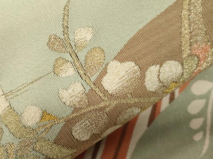 平和屋着物●爪掻き本綴れ　つけ帯　地紙草花文　金糸　正絹　逸品　CABH6451dy