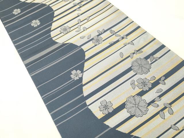 平和屋着物●六通柄　本袋帯　舞桜文　正絹　逸品　CABH6452dy