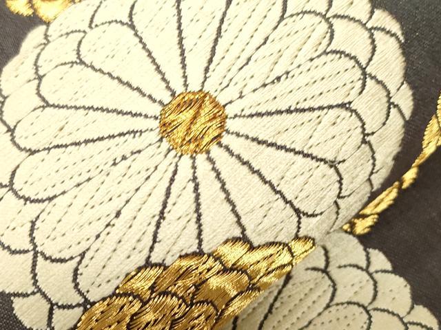 平和屋着物●六通柄袋帯　唐織　菊文様　金糸　正絹　逸品　CABH6454dy