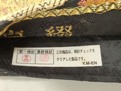 平和屋着物●六通柄袋帯　京綴　宝曇桃唐松菱文　正絹　逸品　CABH6456dy