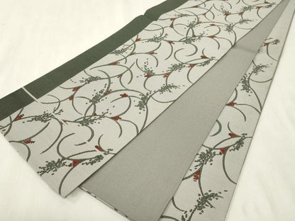 平和屋着物●六通柄袋帯　草花文　正絹　逸品　CABH6457dy