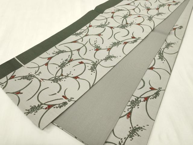 平和屋着物●六通柄袋帯　草花文　正絹　逸品　CABH6457dy