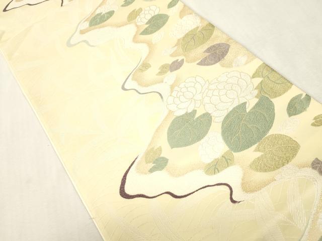 平和屋着物●六通柄袋帯　唐織　蓮　正絹　逸品　CABH6461dy