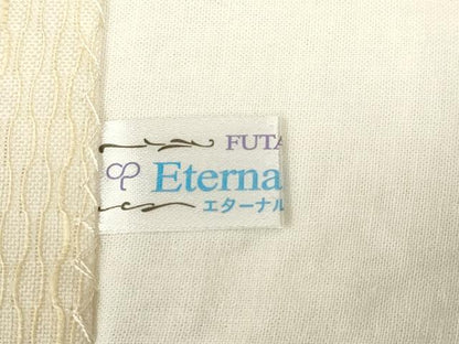 平和屋着物▽九寸開き名古屋帯　スリーシーズン　春夏秋　鹿の子文様　銀糸　正絹　逸品　CABH6464dy