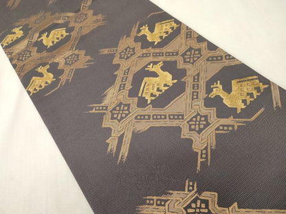 平和屋着物●六通柄袋帯　有栖川　金糸　正絹　逸品　CABH6469dy
