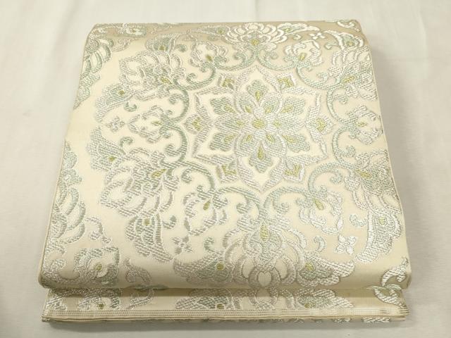 平和屋着物●西陣　川島織物　六通柄　本袋帯　草花文　銀糸　正絹　逸品　CABH6473dy