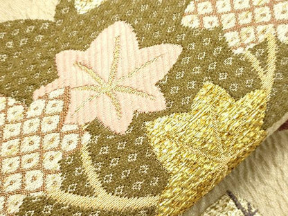 平和屋着物●両面　六通柄袋帯　月うさぎ　金糸　正絹　逸品　CABH6483dy