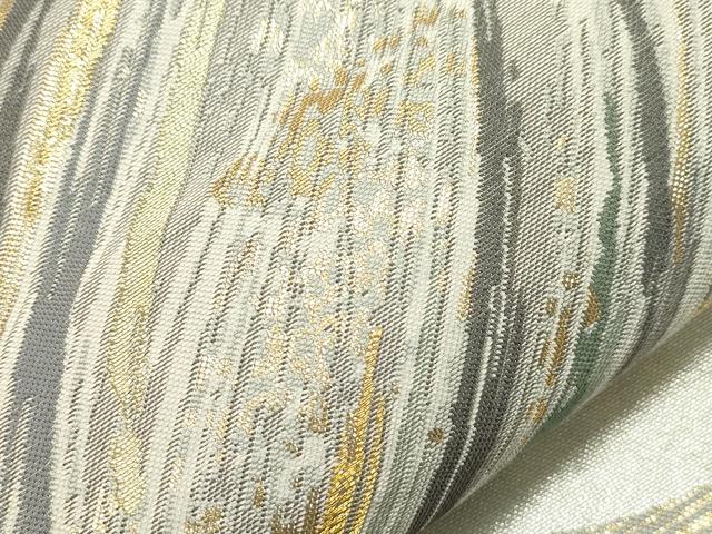平和屋着物●六通柄袋帯　紹巴　雲海宵待月文　金銀糸　正絹　逸品　CABH6484dy