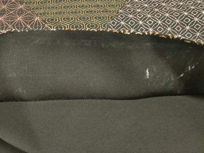 平和屋着物●全通柄袋帯　総刺繍　刺し子　吉祥文　黒地　正絹　逸品　CABH6489dy