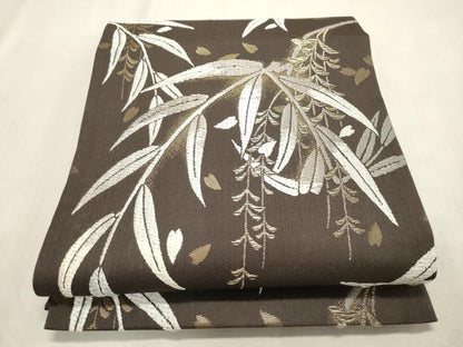平和屋着物●西陣の名門　加納幸謹製　六通柄袋帯　唐織　舞桜　草木文　金糸　正絹　逸品　CABH6496dy