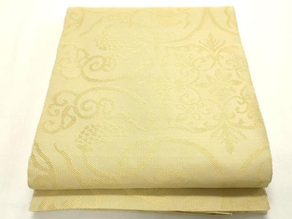 平和屋着物●八寸名古屋帯　葡萄蔦の葉文　正絹　逸品　未使用　CABH6501dy