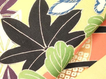 平和屋着物●アンティーク　大正ロマン　九寸名古屋帯　駒刺繍　花車文　正絹　逸品　CABH6509dy