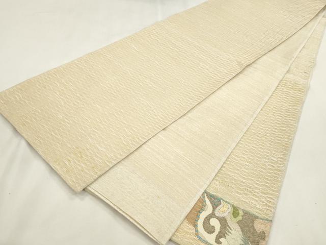 平和屋着物▽太鼓柄袋帯　スリーシーズン　春夏秋　すくい織　流水遠山文　金銀糸　正絹　逸品　CABH6618dy