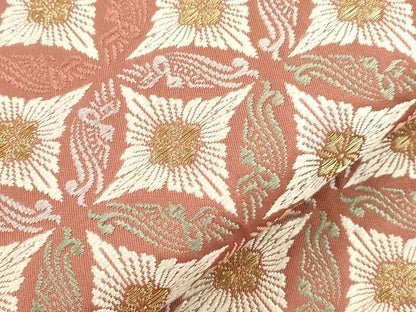 平和屋着物●九寸名古屋帯　唐織　七宝花文　金糸　正絹　逸品　CABH6626dy